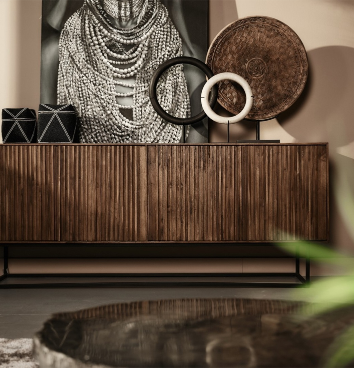 4-deurs dressoir hout bruin
